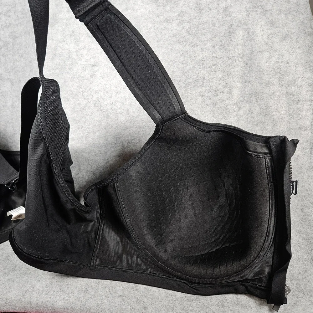 LIVI Lane Bryant Black Max Support Sports Bra High Impact Workout Sz 46F READ
